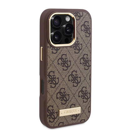 MagSafe cover til Apple iPhone 16 Pro Max, Guess, 4G Logo Plate, Sort