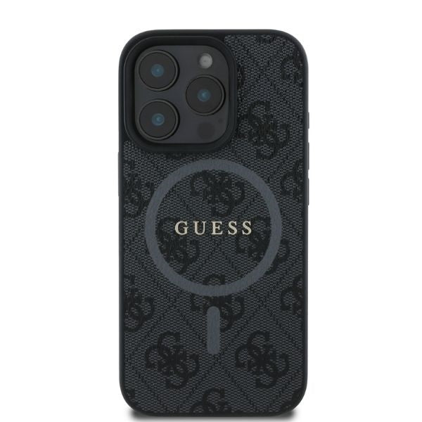 MagSafe cover til Apple iPhone 16 Pro Max, Guess, 4G Ring Classic Logo, Sort