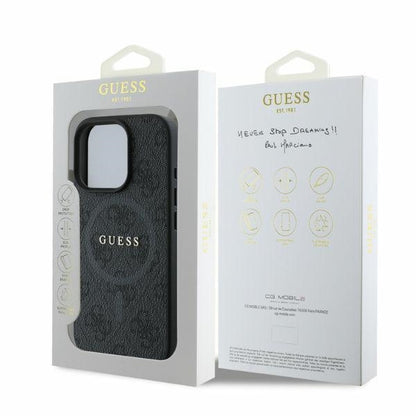 MagSafe cover til Apple iPhone 16 Pro Max, Guess, 4G Ring Classic Logo, Sort
