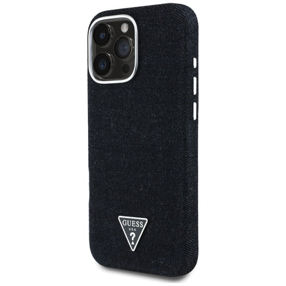 MagSafe cover til Apple iPhone 16 Pro Max, Guess, Denim Triangle Logo, Sort