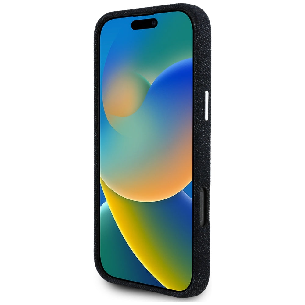 MagSafe cover til Apple iPhone 16 Pro Max, Guess, Denim Triangle Logo, Sort