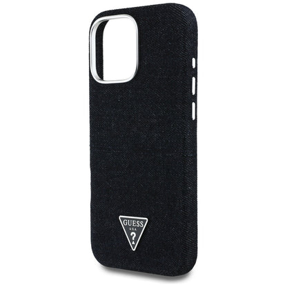 MagSafe cover til Apple iPhone 16 Pro Max, Guess, Denim Triangle Logo, Sort