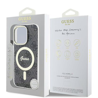 MagSafe cover til Apple iPhone 16 Pro Max, Guess, IML 4G, Sort