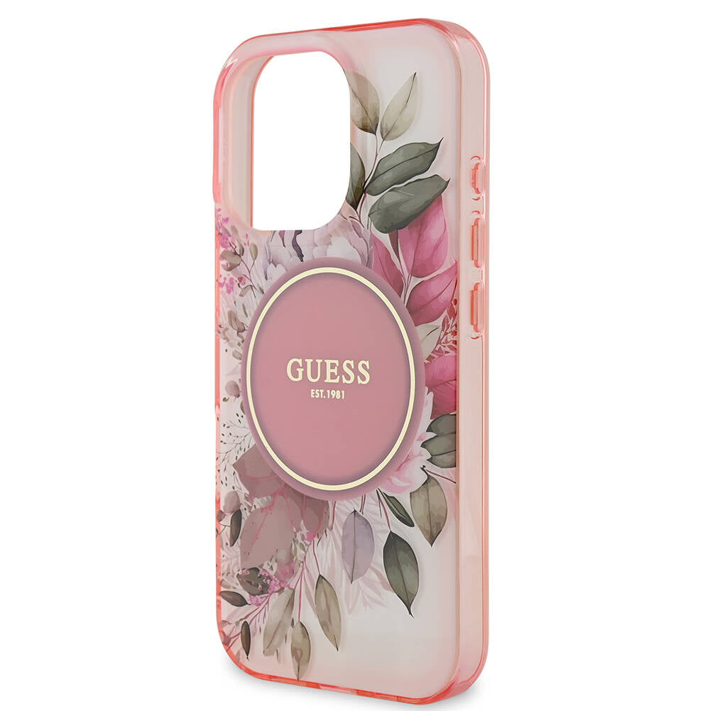 MagSafe cover til Apple iPhone 16 Pro Max, Guess, IML Flower & Tonal Circle, Pink