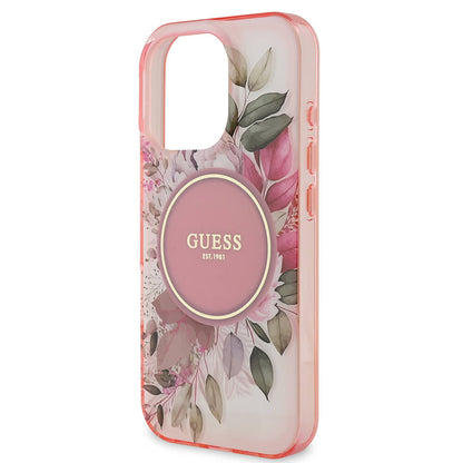 MagSafe cover til Apple iPhone 16 Pro Max, Guess, IML Flower & Tonal Circle, Pink