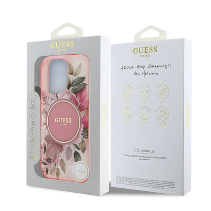 MagSafe cover til Apple iPhone 16 Pro Max, Guess, IML Flower & Tonal Circle, Pink
