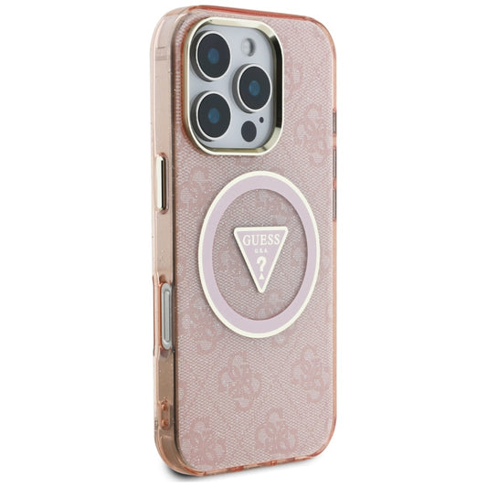 MagSafe cover til Apple iPhone 16 Pro Max, Guess, IML Glitter 4G Circle Triangle, Pink