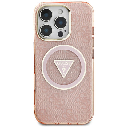 MagSafe cover til Apple iPhone 16 Pro Max, Guess, IML Glitter 4G Circle Triangle, Pink