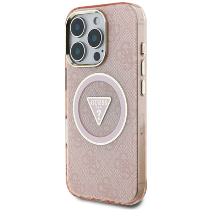 MagSafe cover til Apple iPhone 16 Pro Max, Guess, IML Glitter 4G Circle Triangle, Pink