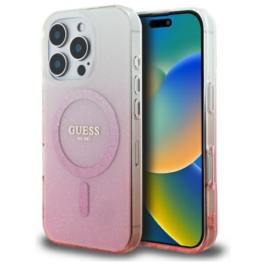 MagSafe cover til Apple iPhone 16 Pro Max, Guess, IML Glitter Gradient, Pink