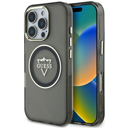MagSafe cover til Apple iPhone 16 Pro Max, Guess, IML Metal Mountain Logo, Sort