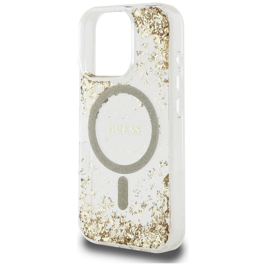 MagSafe cover til Apple iPhone 16 Pro Max, Guess, Resin Bottom Glitter, Gylden