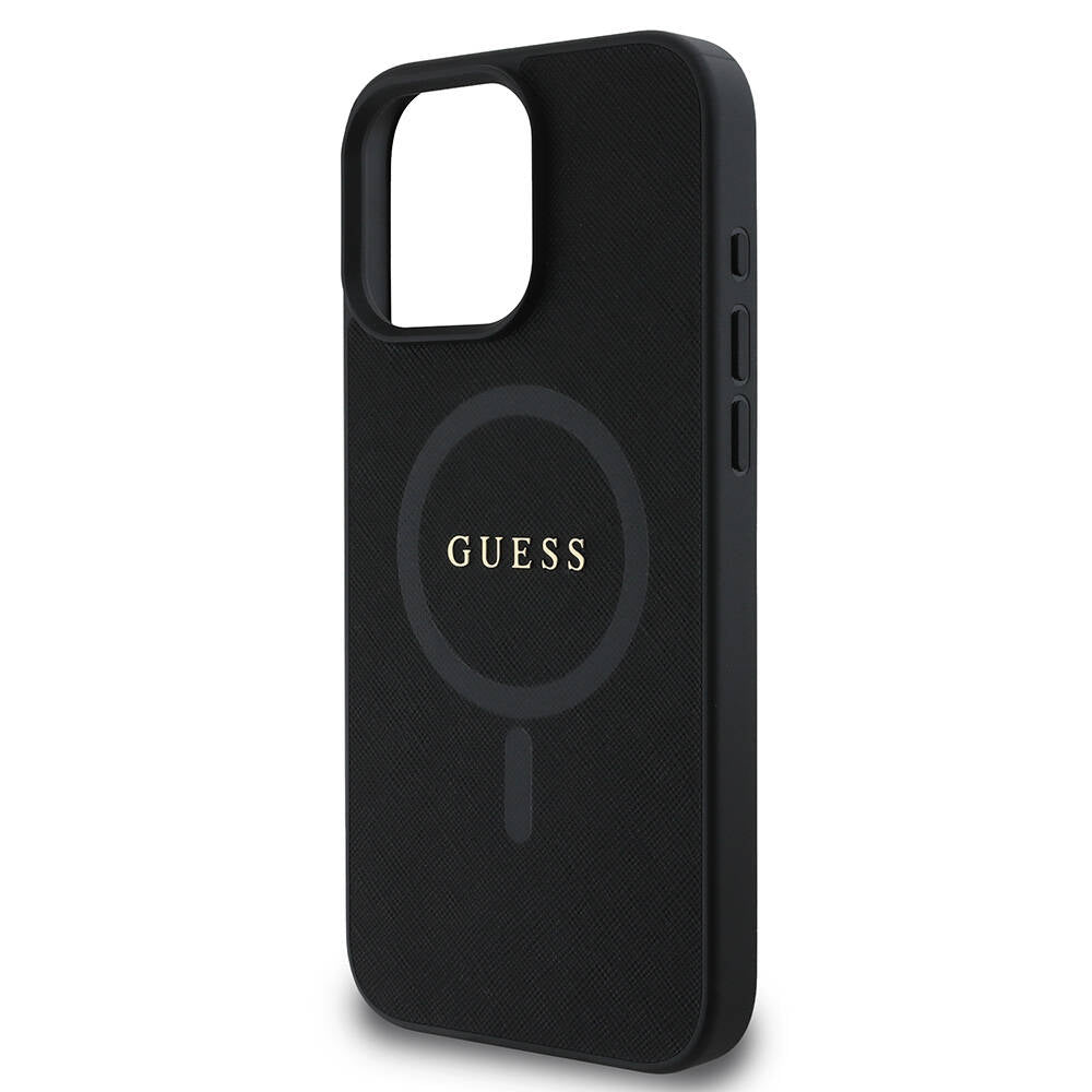 MagSafe cover til Apple iPhone 16 Pro Max, Guess, Saffiano Classic Logo, Sort