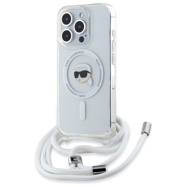 MagSafe cover til Apple iPhone 16 Pro Max, Karl Lagerfeld, IML Crossbody Karl's Head, Gennemsigtig