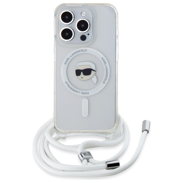 MagSafe cover til Apple iPhone 16 Pro Max, Karl Lagerfeld, IML Crossbody Karl's Head, Gennemsigtig