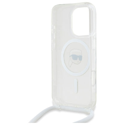 MagSafe cover til Apple iPhone 16 Pro Max, Karl Lagerfeld, IML Crossbody Karl's Head, Gennemsigtig