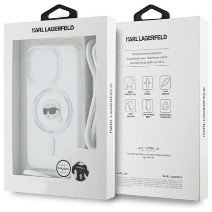 MagSafe cover til Apple iPhone 16 Pro Max, Karl Lagerfeld, IML Crossbody Karl's Head, Gennemsigtig