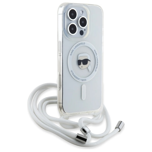 MagSafe cover til Apple iPhone 16 Pro Max, Karl Lagerfeld, IML Crossbody Karl's Head, Gennemsigtig