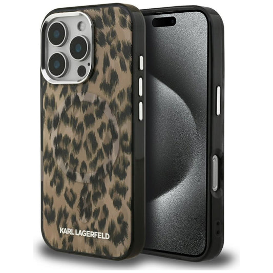 MagSafe cover til Apple iPhone 16 Pro Max, Karl Lagerfeld, IML Leopard Mønster, Brun