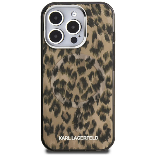 MagSafe cover til Apple iPhone 16 Pro Max, Karl Lagerfeld, IML Leopard Mønster, Brun