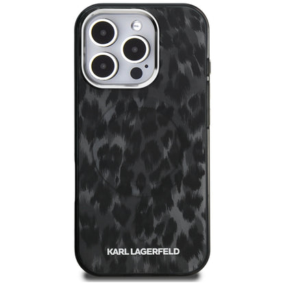 MagSafe cover til Apple iPhone 16 Pro Max, Karl Lagerfeld, IML Leopard Mønster, Sort