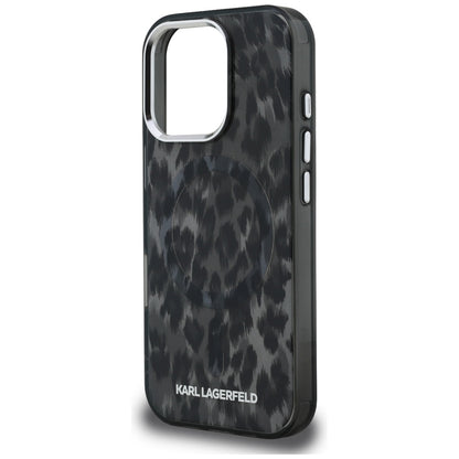 MagSafe cover til Apple iPhone 16 Pro Max, Karl Lagerfeld, IML Leopard Mønster, Sort