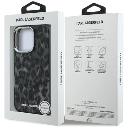 MagSafe cover til Apple iPhone 16 Pro Max, Karl Lagerfeld, IML Leopard Mønster, Sort