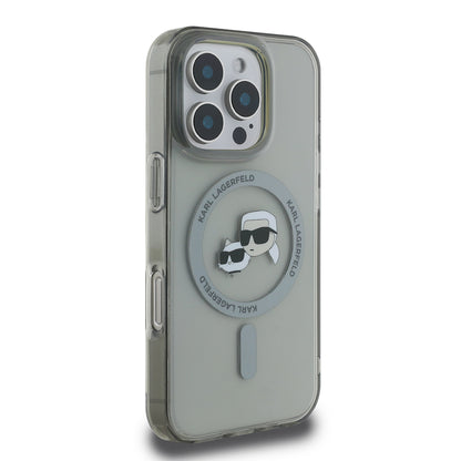 MagSafe cover til Apple iPhone 16 Pro Max, Karl Lagerfeld, IML Metal Karl & Choupette's Heads, Sort