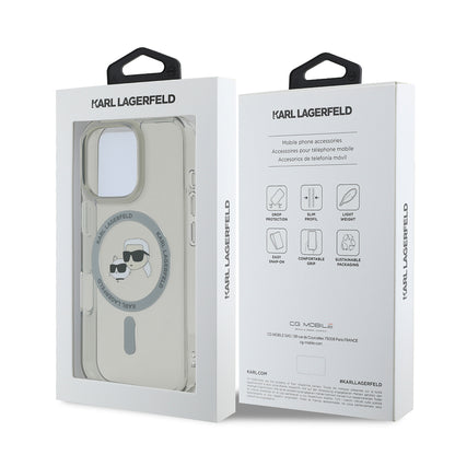 MagSafe cover til Apple iPhone 16 Pro Max, Karl Lagerfeld, IML Metal Karl & Choupette's Heads, Sort