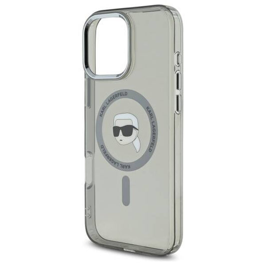 MagSafe cover til Apple iPhone 16 Pro Max, Karl Lagerfeld, IML Metal Karl's Head, Sort