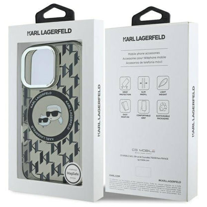MagSafe cover til Apple iPhone 16 Pro Max, Karl Lagerfeld, IML Monogram Karl & Choupette's Heads, Sort