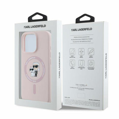 MagSafe cover til Apple iPhone 16 Pro Max, Karl Lagerfeld, Silicone Ring Karl & Choupette, Pink