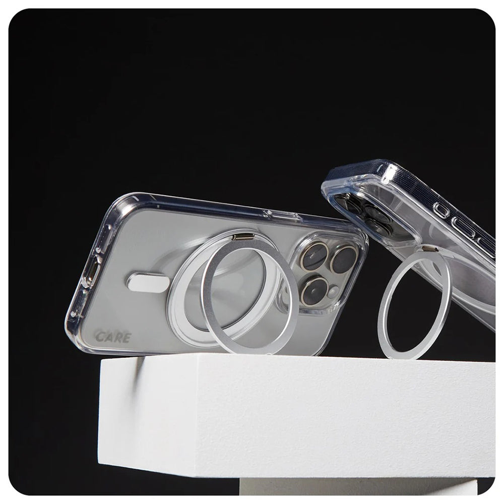 MagSafe cover til Apple iPhone 16 Pro Max, PanzerGlass, Care Feature Kickstand, Sølv Transparent