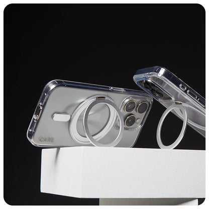 MagSafe cover til Apple iPhone 16 Pro Max, PanzerGlass, Care Feature Kickstand, Sølv Transparent