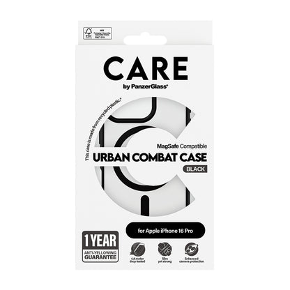 MagSafe cover til Apple iPhone 16 Pro Max, PanzerGlass, Care Urban Combat, Sort Transparent