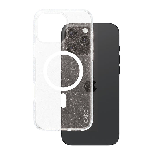 MagSafe cover til Apple iPhone 16 Pro Max, PanzerGlass, Care Urban Combat Star Lit, Transparent Hvid