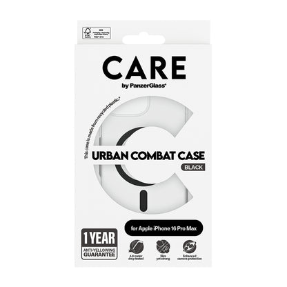 MagSafe cover til Apple iPhone 16 Pro Max, PanzerGlass, Care Urban Combat, Sort Transparent