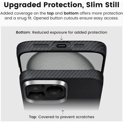 MagSafe-etui til Apple iPhone 16 Pro Max, Techsuit, Aramidfiber, Sort