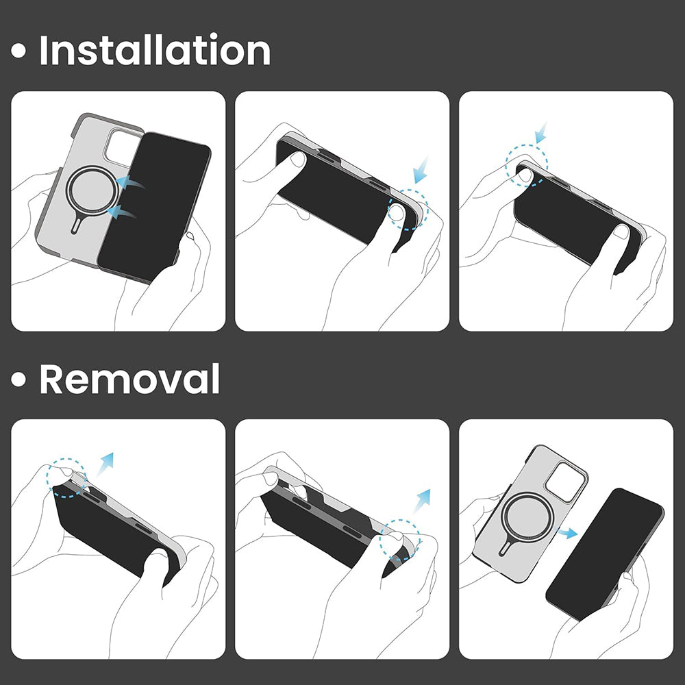 MagSafe-etui til Apple iPhone 16 Pro Max, Techsuit, Aramidfiber, Sort