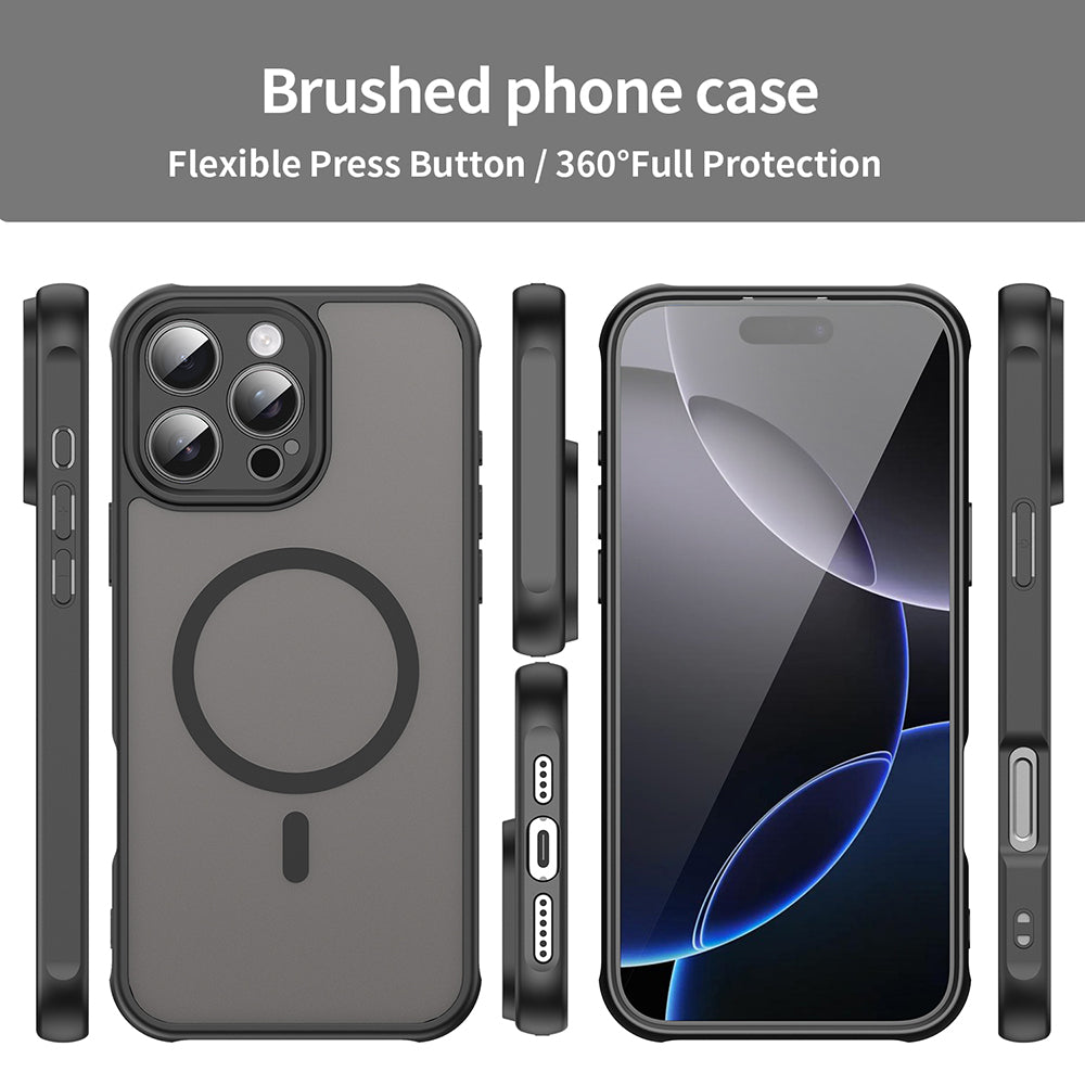 MagSafe-etui til Apple iPhone 16 Pro Max, Techsuit, HaloFrost II, Sort