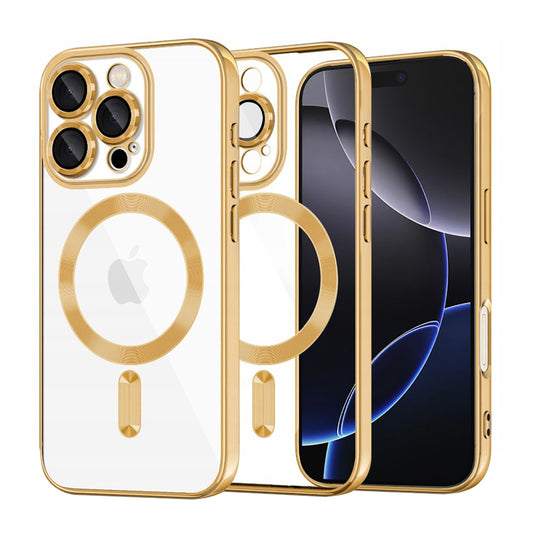MagSafe-etui til Apple iPhone 16 Pro Max, Techsuit, Luxury Crystal, Guld
