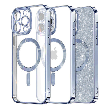 MagSafe-etui til Apple iPhone 16 Pro Max, Techsuit, Luxury Glitter, Bleu