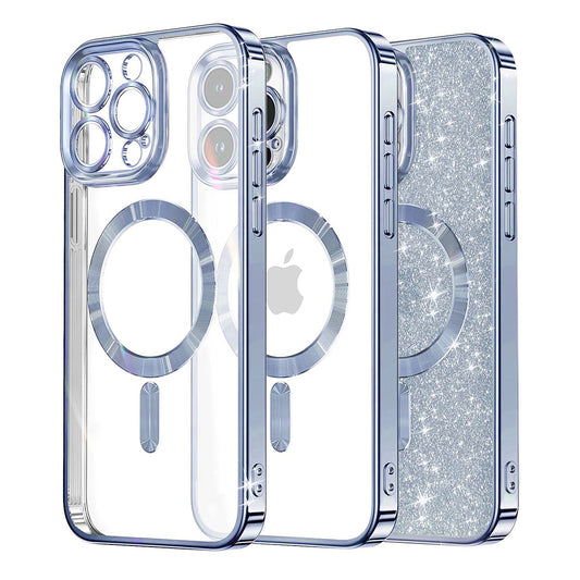 MagSafe-etui til Apple iPhone 16 Pro Max, Techsuit, Luxury Glitter, Bleu