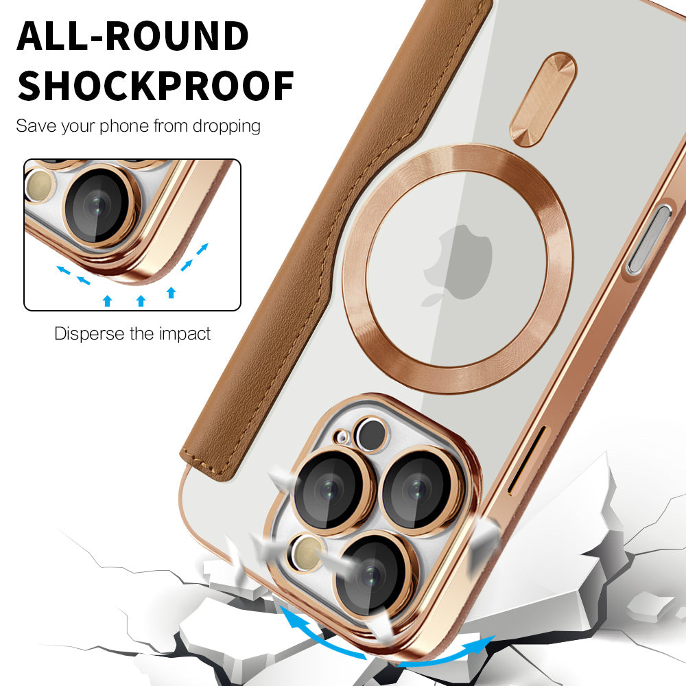 MagSafe-etui til Apple iPhone 16 Pro Max, Techsuit, SmartMag Book, Brun