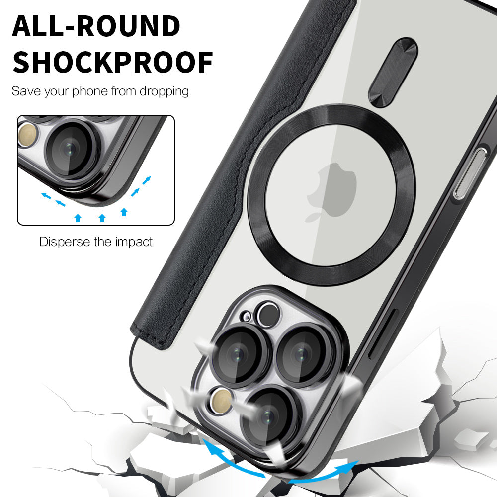 MagSafe-etui til Apple iPhone 16 Pro Max, Techsuit, SmartMag Book, Sort