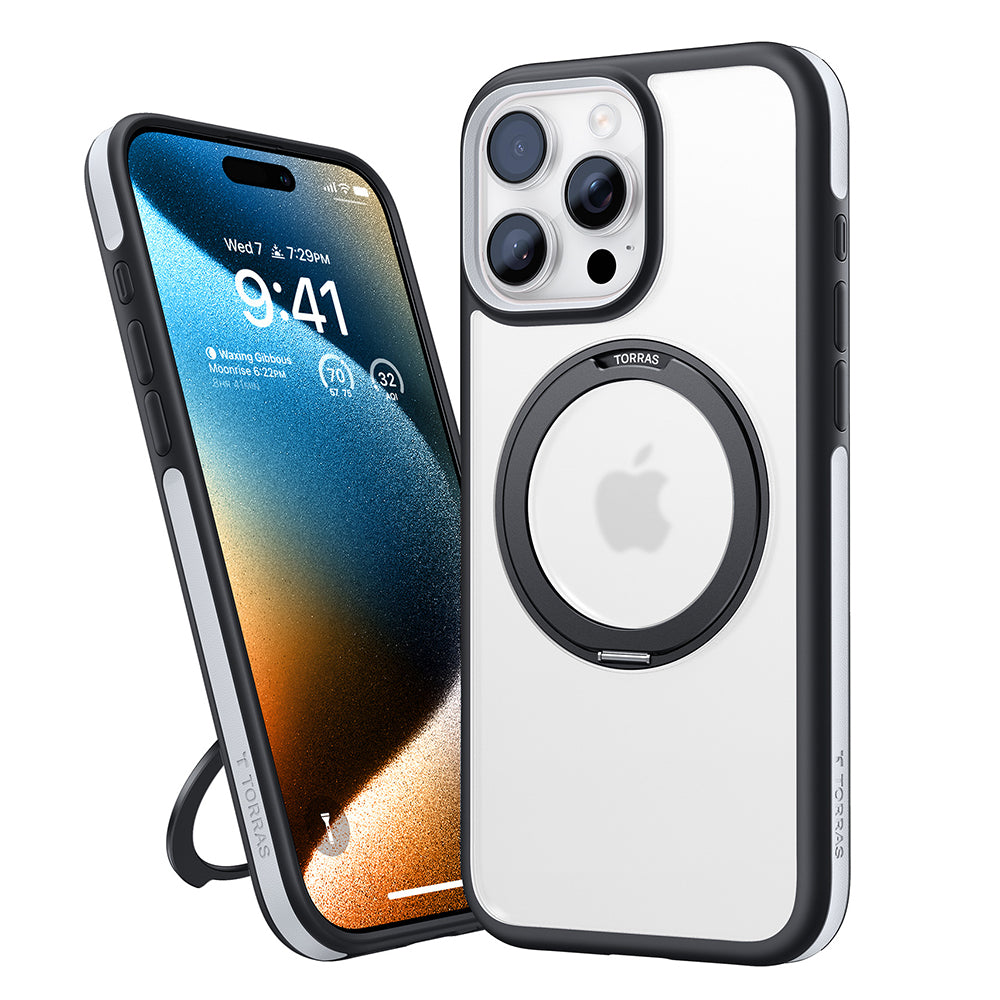 MagSafe cover til Apple iPhone 16 Pro Max, Torras, Ostand R Fusion, Sort
