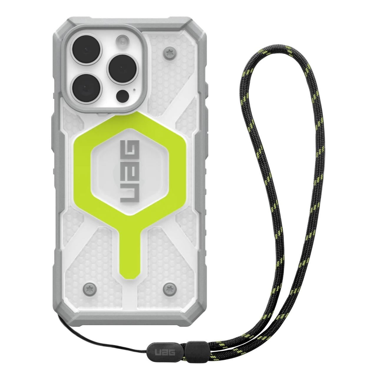 MagSafe-etui til Apple iPhone 16 Pro Max, Urban Armor Gear, Pathfinder Clear med snor, Grøn