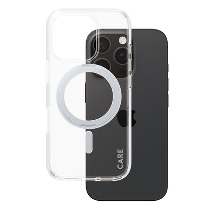 MagSafe cover til Apple iPhone 16 Pro, PanzerGlass, Care Feature Kickstand, Sølv Transparent