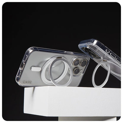 MagSafe cover til Apple iPhone 16 Pro, PanzerGlass, Care Feature Kickstand, Sølv Transparent