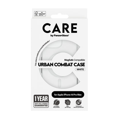 MagSafe cover til Apple iPhone 16 Pro, PanzerGlass, Care Urban Combat, Hvid Transparent